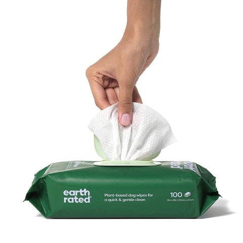 Earth Rated Hypoallergenic Dog Grooming Wipes - Lavendel - Puppy Village.nl