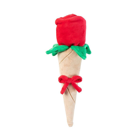 FuzzYard Valentine’s Wrapped Rose – valentijns hondenspeeltje in de vorm van een rode roos met pluche blaadjes en strik