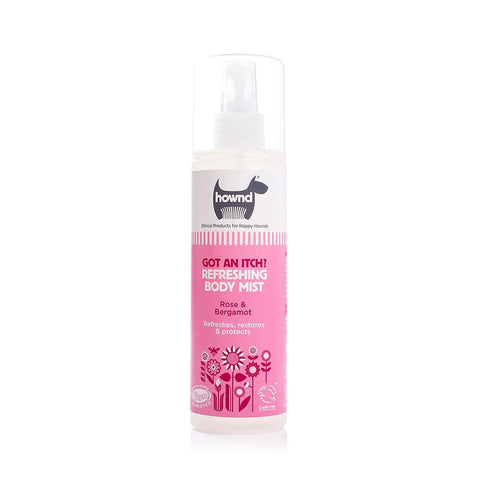 HOWND Got An Itch? Body Mist – natuurlijke hondenspray tegen jeuk, droge huid en schilfers, met rozen-, sinaasappel- en bergamotolie (250 ml)