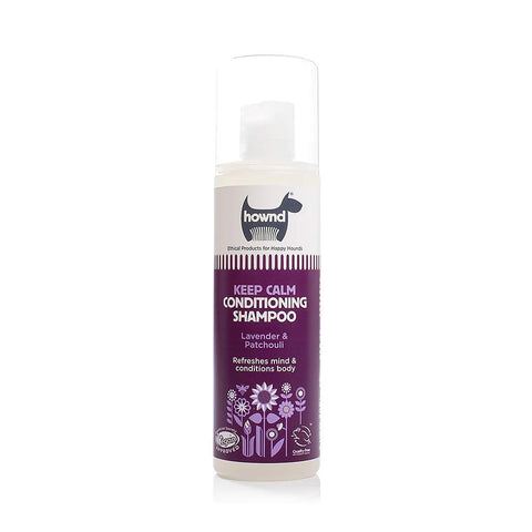 HOWND Keep Calm hondenshampoo – natuurlijke shampoo voor honden die verharen, met lavendel, patchoeli en cederhout, kalmerend en verzorgend (250 ml)