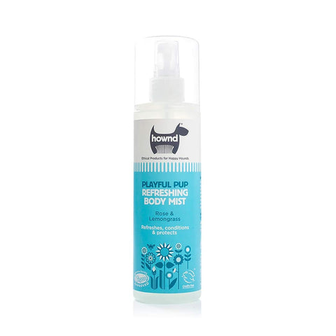HOWND Playful Pup Body Mist – puppyvriendelijke hondenspray voor een frisse geur en glanzende vacht, met rozen, citroengras en sinaasappel (250 ml)