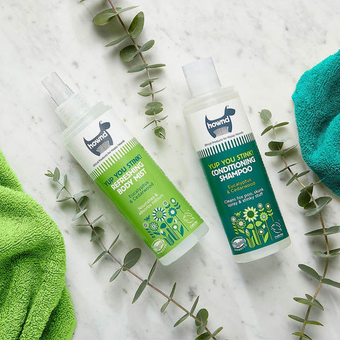 HOWND Yup You Stink! Shampoo & Body Mist – natuurlijke hondenshampoo en hondenspray tegen stank, met eucalyptus en cederhout