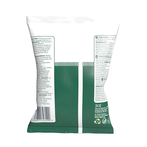 HOWND Yup You Stink! Dog Wipes – achterkant verpakking met ingrediëntenlijst en gebruiksaanwijzing