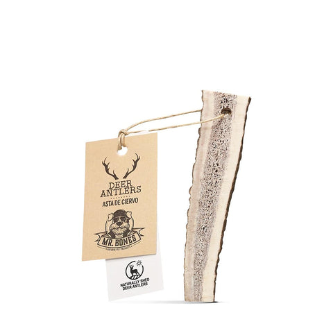 Mr. Bones Hertengewei (Gesplitst) Mr. Bones Hertengewei (Split) Small – 100% natuurlijk gespleten hertengewei voor honden, langdurige kauwsnack ter ondersteuning van gebitverzorging