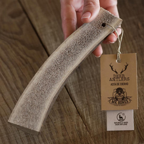 Mr. Bones Hertengewei (Gesplitst) Mr. Bones Hertengewei (Split) Large – 100% natuurlijk gespleten hertengewei voor honden, langdurige kauwsnack ter ondersteuning van gebitverzorging