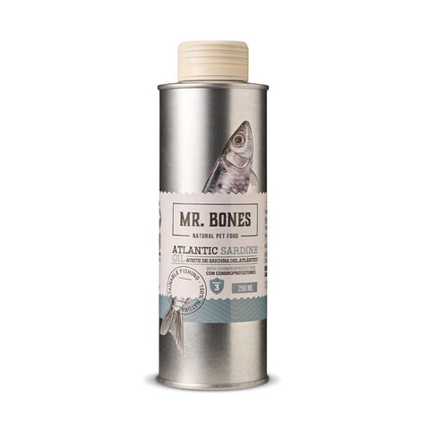 Mr. Bones Sardineolie met chondroprotectors – 100% natuurlijk voedingssupplement voor honden, rijk aan omega-3 vetzuren en glucosamine ter ondersteuning van gewrichten, huid, vacht en immuunsysteem
