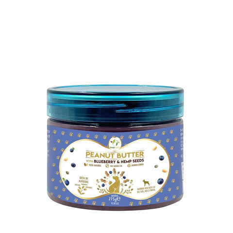 Pawfect Peanut Butter - Blueberry & Hemp Seeds (275 gr.) - Puppy Village.nl