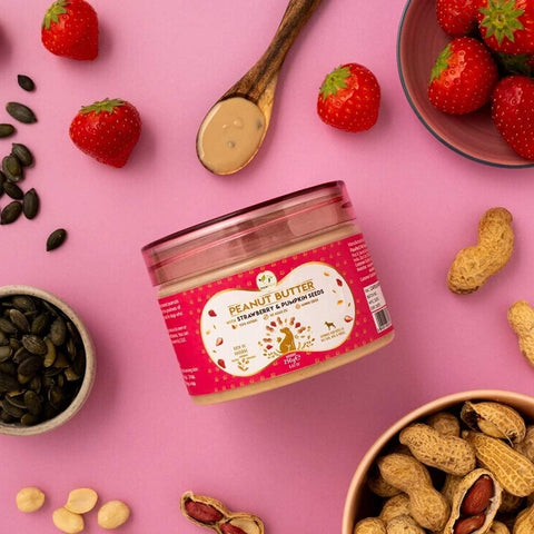 Pawfect Peanut Butter - Strawberry & Pumpkin (275 gr.) - Puppy Village.nl
