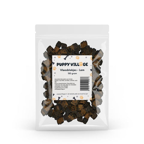 Puppy Village Vleesblokjes - Lam (150 gr.) - Puppy Village.nl