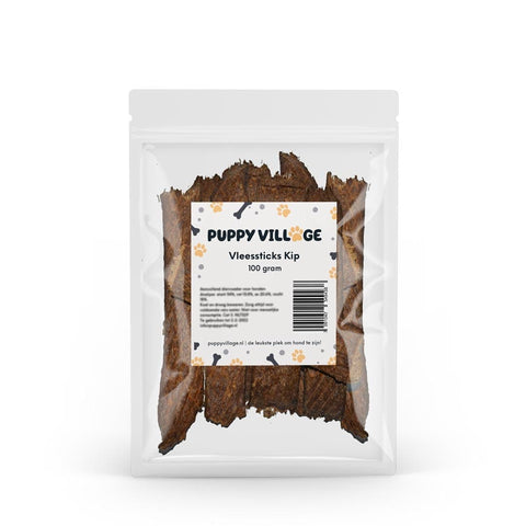 Puppy Village Vleessticks - Kip (100 gr.) - Puppy Village.nl