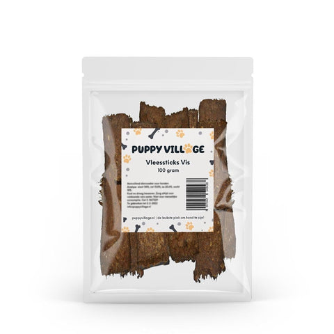 Puppy Village Vleessticks - Vis (100 gr.) - Puppy Village.nl
