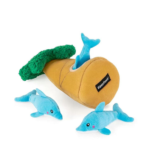 ZippyPaws Zippy Burrow – Dolphins in Palm Tree