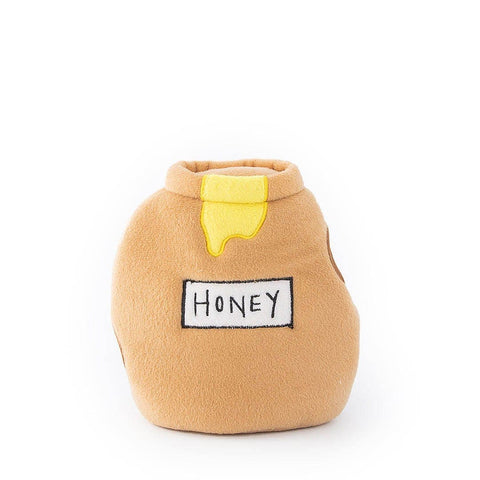 Pluche honingpot van ZippyPaws Zippy Burrow Honey Pot – interactief hondenspeelgoed met openingen om de drie honingbijtjes in te verstoppen