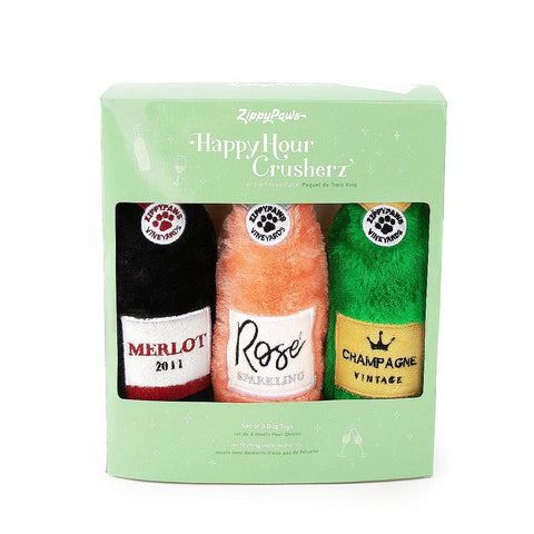 ZippyPaws Happy Hour Crusherz - Wine 3-Pack - Puppy Village.nl