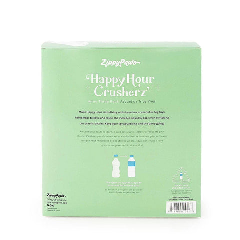 ZippyPaws Happy Hour Crusherz - Wine 3-Pack - Puppy Village.nl