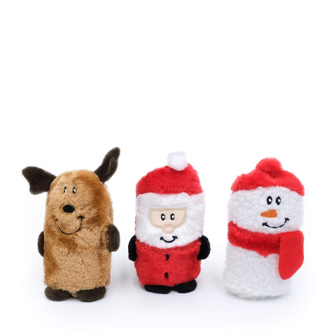 ZippyPaws Holiday Squeakie Buddies (Reindeer, Santa & Snowman) - Puppy Village.nl