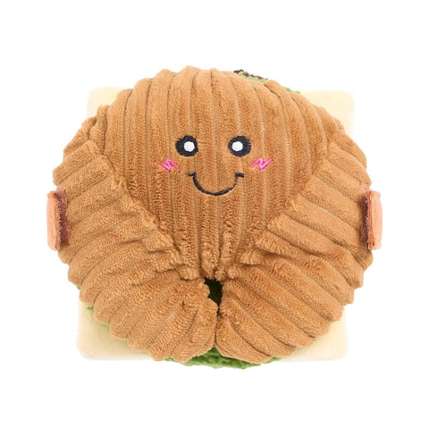 ZippyPaws Snufflerz Stacks Breakfast Sandwich – bovenaanzicht van interactief snuffelspeelgoed en intelligentespeelgoed voor honden met meerdere verstoplaagjes