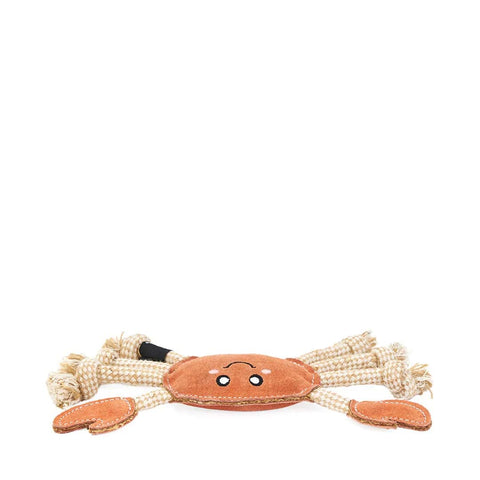 ZippyPaws ecoZippy Suede and Rope Buddies – Crab - Puppy Village.nl