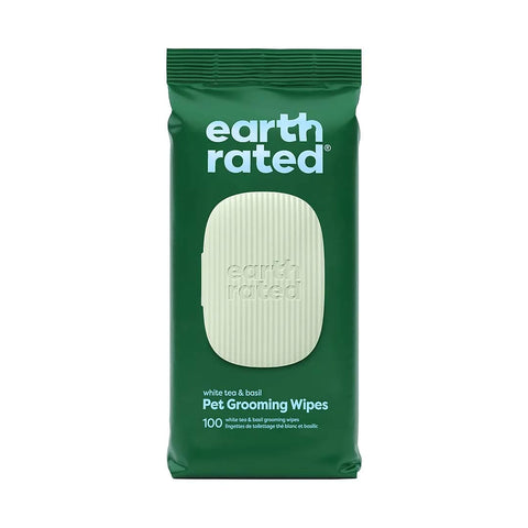 Earth Rated Hypoallergenic Dog Grooming Wipes - White Tea & Basil - Puppy Village.nl