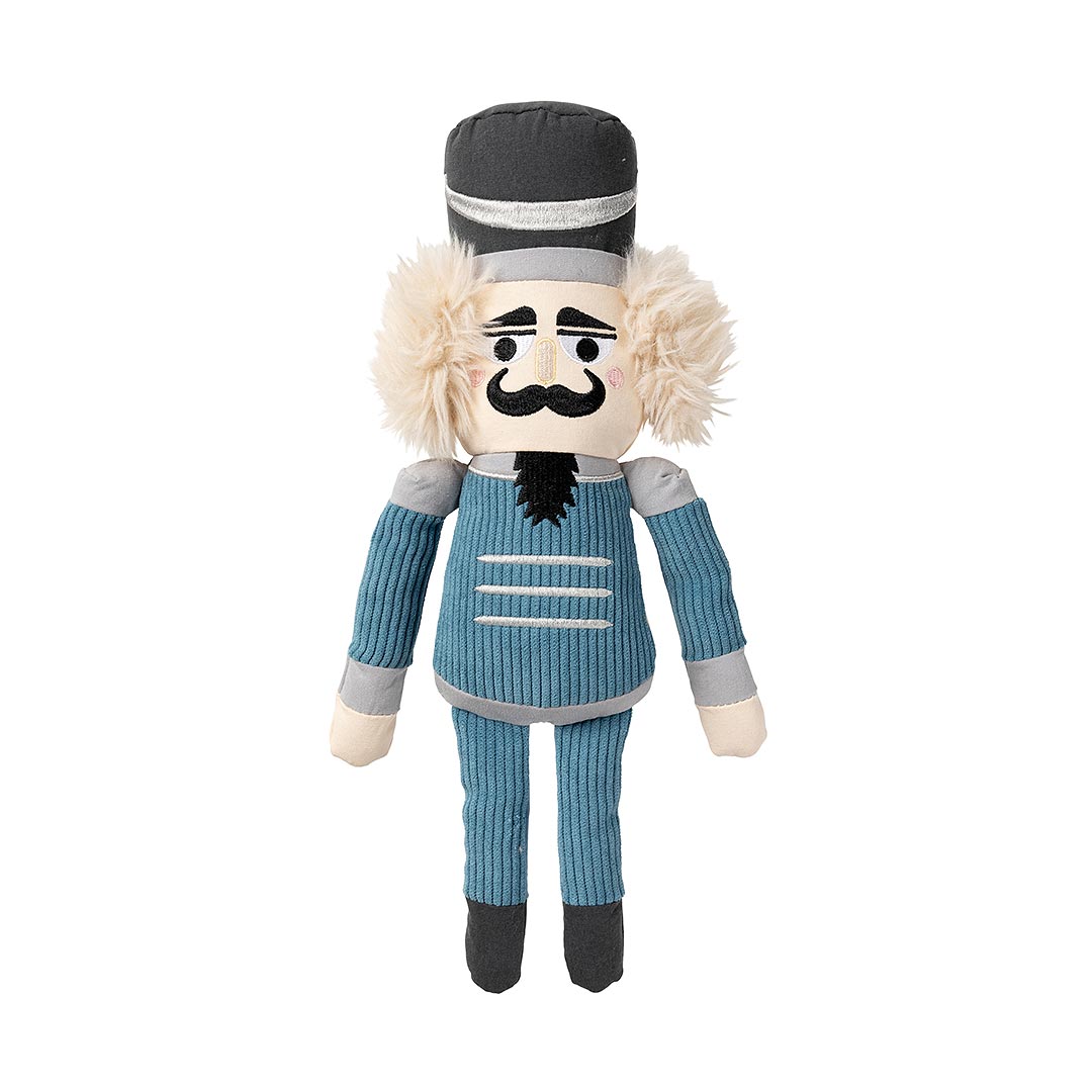 FuzzYard LIFE Nutcracker – pluche kerst hondenspeeltje in de vorm van een klassieke notenkraker met navy uniform en rode details