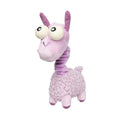 FuzzYard Neck Minnits – Neckita the Llama pluche hondenspeeltje met lange elastische nek, grote ogen en knuffelbare paarse vacht