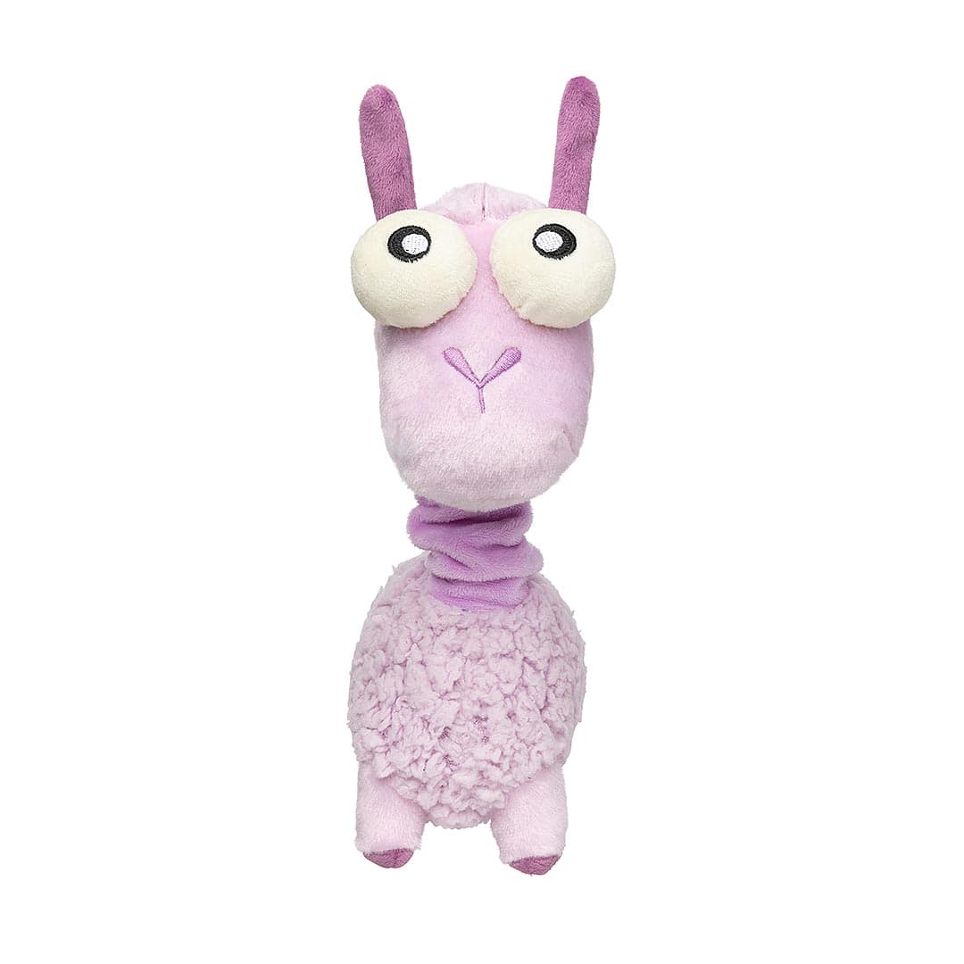 FuzzYard Neck Minnits – Neckita the Llama piepend pluche hondenspeelgoed met bungelende nek en zachte fluffy lama-vacht