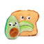 FuzzYard Perfect Match Avocado & Toast – pluche set hondenspeeltjes bestaande uit een avocado en een toast met avocadopartjes, beide met vrolijke geborduurde gezichtjes