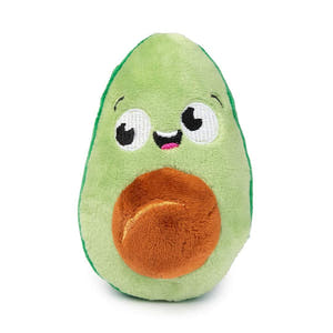 FuzzYard Perfect Match Avocado & Toast – pluche hondenspeeltje in de vorm van een avocado met vrolijk geborduurd gezichtje