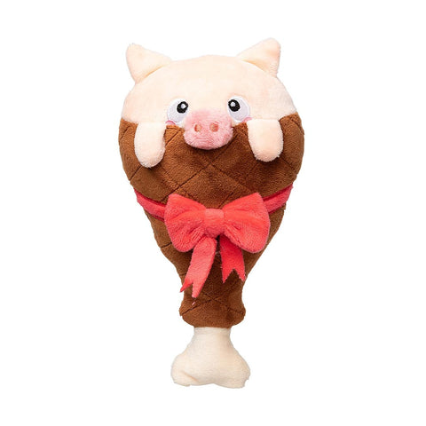 FuzzYard Ham a Merry Pigmas – pluche kerst hondenspeeltje in de vorm van een ham met schattig biggetje en rode strik