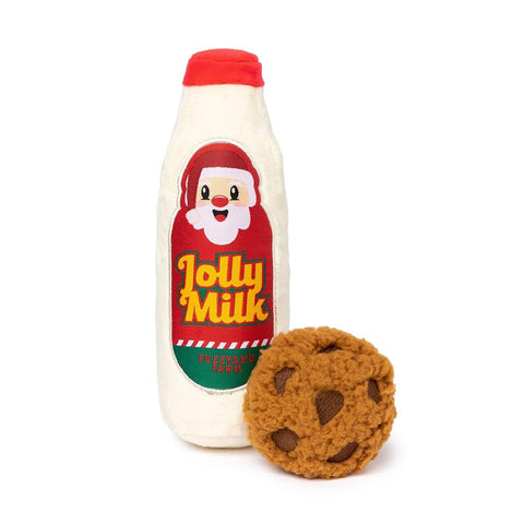 FuzzYard Jolly Milk & Cookies – pluche melkfles en koekje voor honden