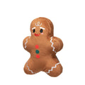FuzzYard Merry Milk & Gingerbread – pluche gingerbread hondenspeeltje met geborduurde details, rood-groene knoopjes en vrolijke glimlach