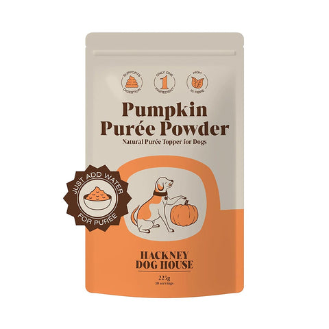 Hackney Dog House Pompoenpuree – 225g verpakking voor honden, natuurlijke topper ter ondersteuning van de spijsvertering