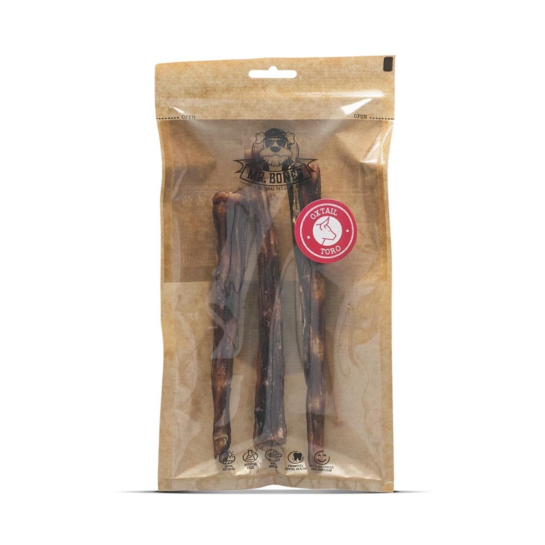 Mr. Bones Ossenstaarten – kauwsnack hond, ossenstaart, 100% rund, natuurlijk gedroogd