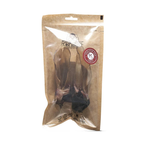 Mr. Bones Hertenoor S/M – 2 stuks 100% natuurlijk luchtgedroogde hertenoren, eiwitrijke kauwsnack voor honden