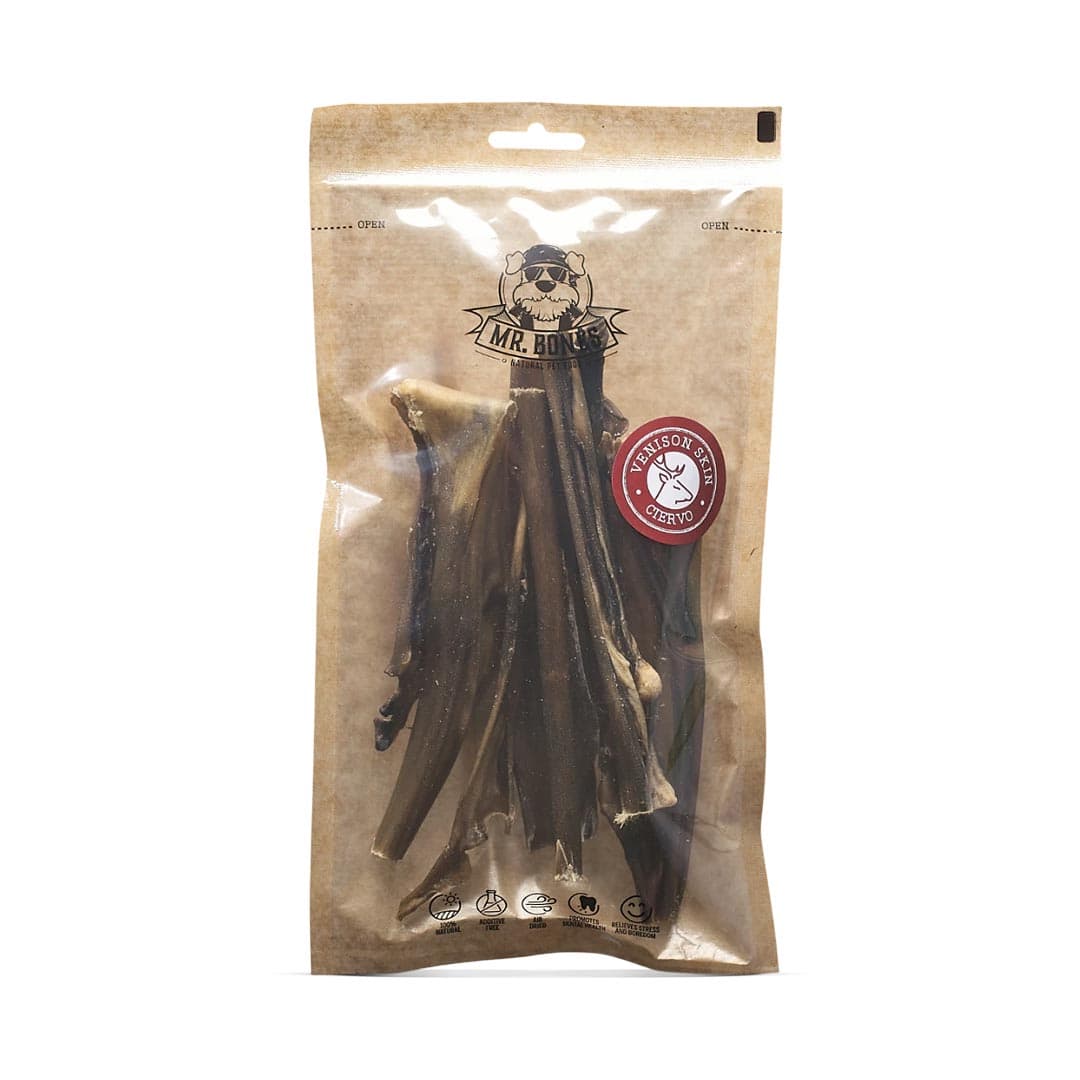 Mr. Bones Hertenhuid – kauwsnack hond, hertenhuid, 100% hert, natuurlijk gedroogd