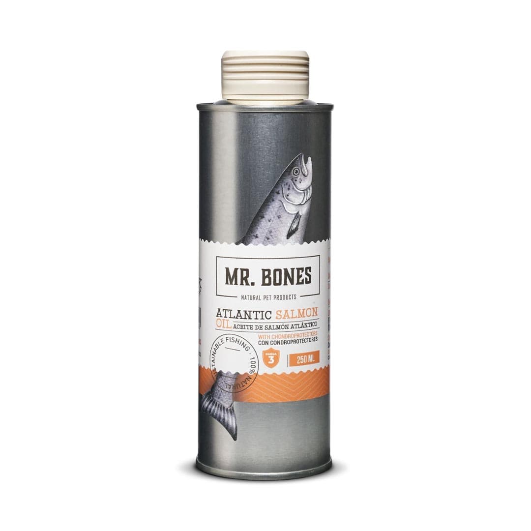 Mr. Bones Zalmolie met Chondroprotectors – 100% natuurlijk voedingssupplement voor honden, rijk aan omega-3 vetzuren, glucosamine en chondroïtine ter ondersteuning van gewrichten, huid en vacht