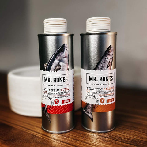 Mr. Bones - Tonijnolie met Chondroprotectors (250 ml) - Puppy Village.nl