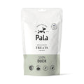 Voorkant verpakking van Pala Dog Treats 100% Duck – natuurlijke hondensnacks van eendenvlees, luchtgedroogd, monoproteïne, graanvrij en rijk aan eiwitten, vitaminen en mineralen