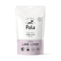 Voorkant verpakking van Pala Dog Treats 100% Lamb Liver – natuurlijke hondensnacks van lamslever, luchtgedroogd, monoproteïne, graanvrij en rijk aan eiwitten, vitaminen en mineralen