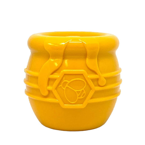 SodaPup eCup Treat Dispenser & Enrichment Toy – Honey Pot (Geel) - Puppy Village.nl