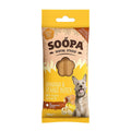 Soopa Dental Sticks Banaan & Pindakaas – voorzijde verpakking – natuurlijke kauwsnack voor honden, graanvrije en hypoallergene gebitsverzorging