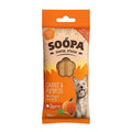 Soopa Dental Sticks Wortel & Pompoen – voorzijde verpakking – natuurlijke kauwsnack voor honden, graanvrije en hypoallergene gebitsverzorging