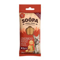 Soopa Dental Sticks Gingerbread Biscuit – kersteditie – voorzijde verpakking – natuurlijke kauwsnack voor honden, graanvrije en hypoallergene gebitsverzorging