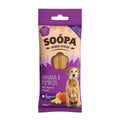 Soopa Senior Dental Sticks Banaan, Pompoen & Lijnzaad – voorzijde verpakking – natuurlijke kauwsnack voor honden, graanvrije en hypoallergene gebitsverzorging
