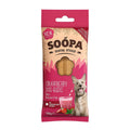 Soopa Dental Sticks Strawberry Dog-Quiri – voorzijde verpakking – natuurlijke kauwsnack voor honden, graanvrije en hypoallergene gebitsverzorging