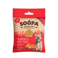Soopa Healthy Bites Cranberry & Zoete Aardappel – voorkant verpakking – natuurlijke, graanvrije en hypoallergene minibites, gezonde beloningssnoepjes voor honden