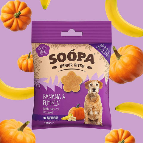 Soopa Healthy Senior Bites - Banaan, Pompoen & Lijnzaad - Puppy Village.nl
