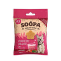Soopa Healthy Bites Strawberry Dog-Quiri – voorkant verpakking – natuurlijke, graanvrije en hypoallergene minibites, gezonde beloningssnoepjes voor honden