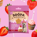 Soopa Healthy Bites Aardbei & Coco-Cream Cupcake – natuurlijke, graanvrije en hypoallergene minibites, gezonde beloningssnoepjes voor honden
