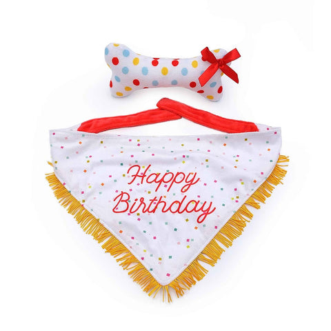 ZippyPaws Birthday Bandana & Bone - Puppy Village.nl